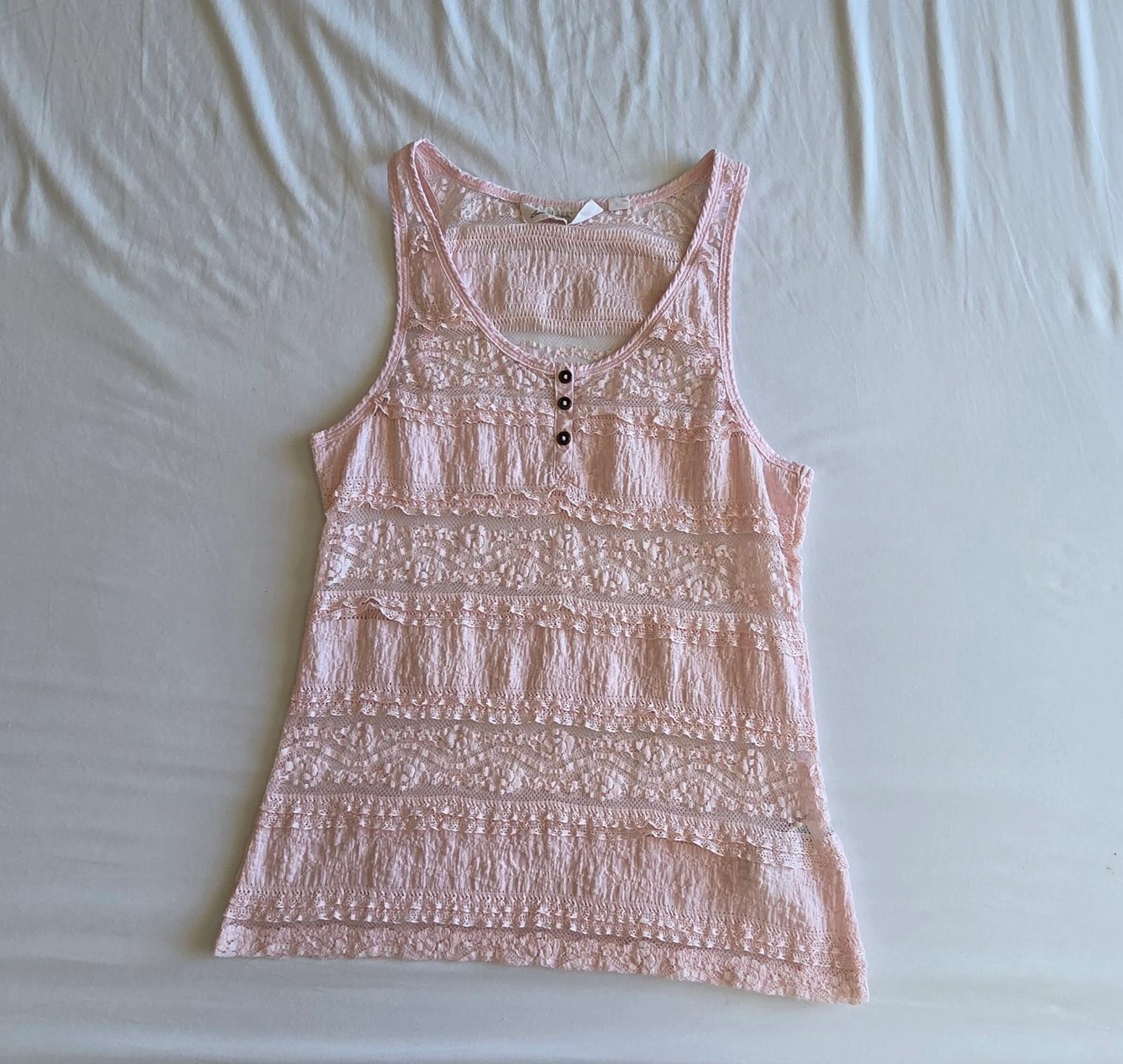 Débardeur rosa pálido H&M S 36 top de encaje con botones – photo 2